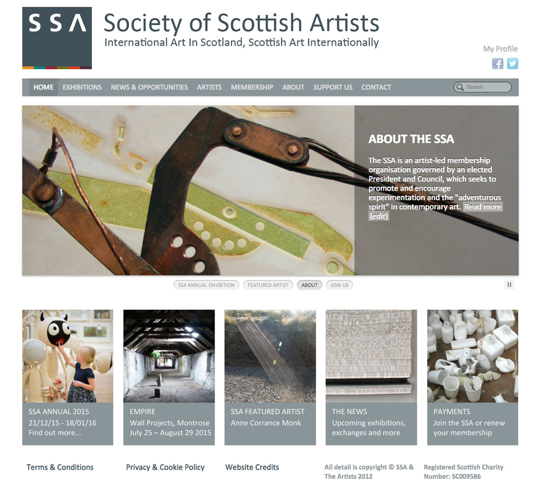 Society Of Scottish Artists, Website by Julia Douglas