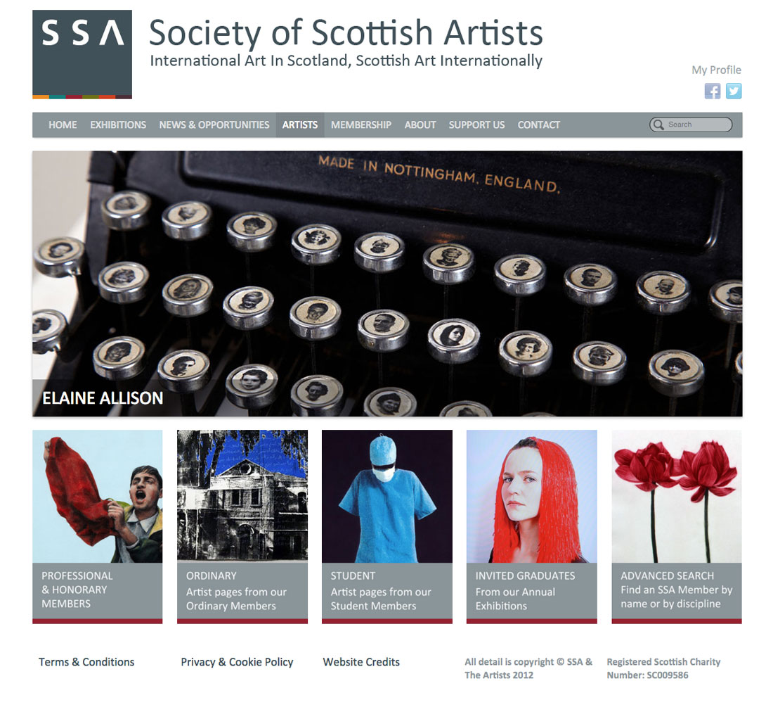 Society Of Scottish Artists, Website by Julia Douglas