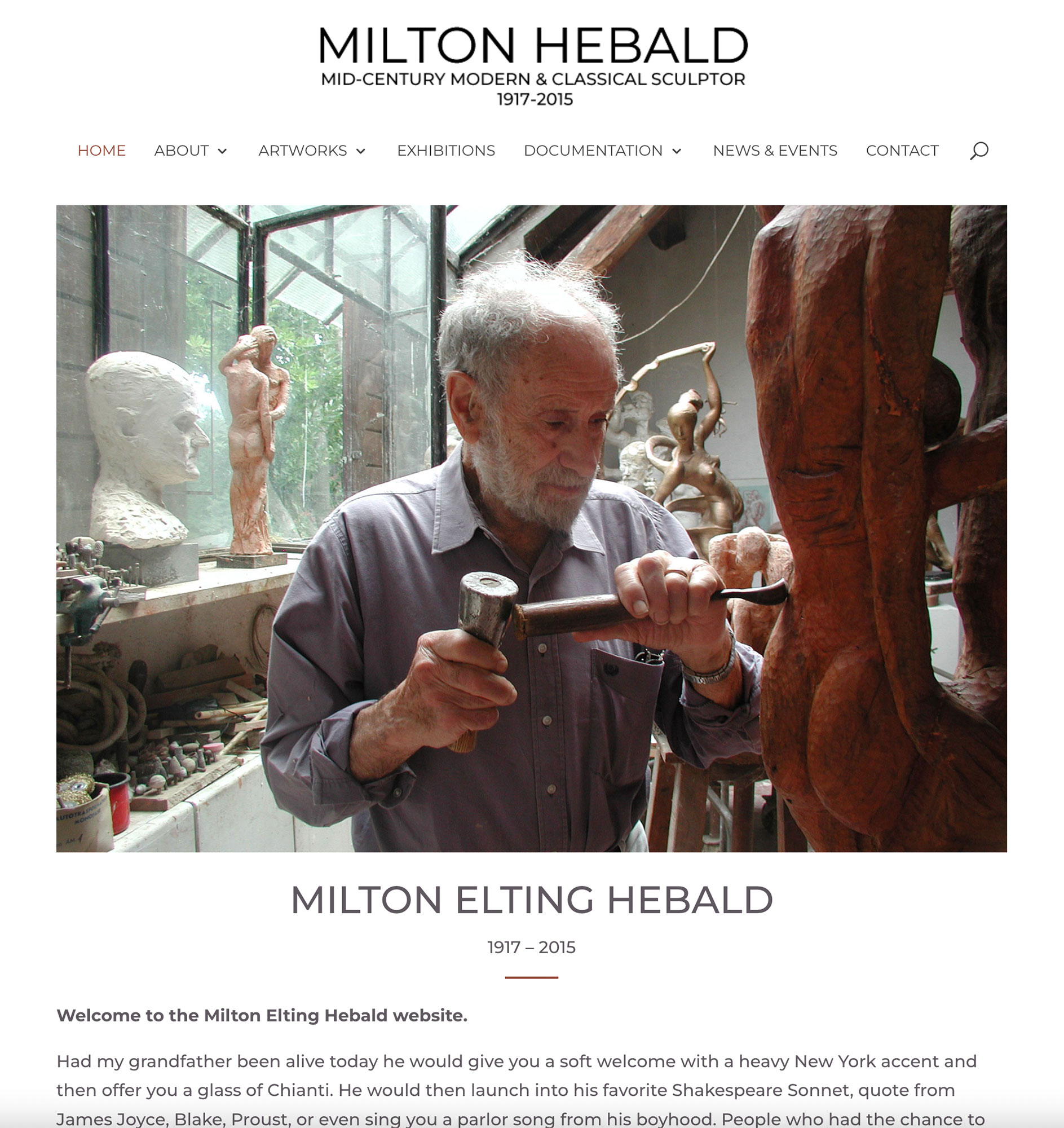 Milton Hebald, Artist Website