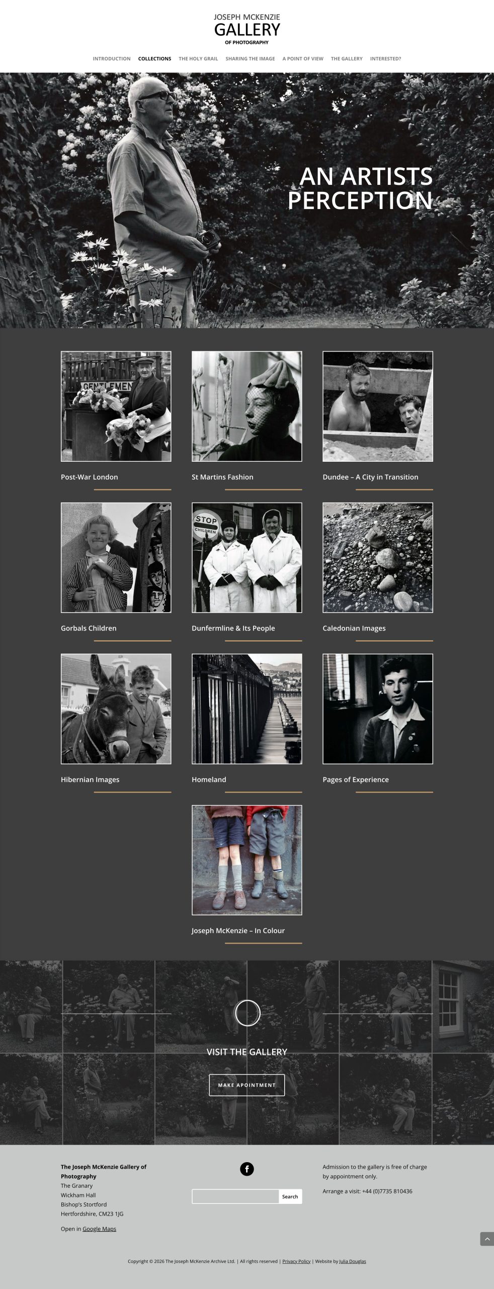 Website design for Joseph McKenzie Gallery by Julia Douglas